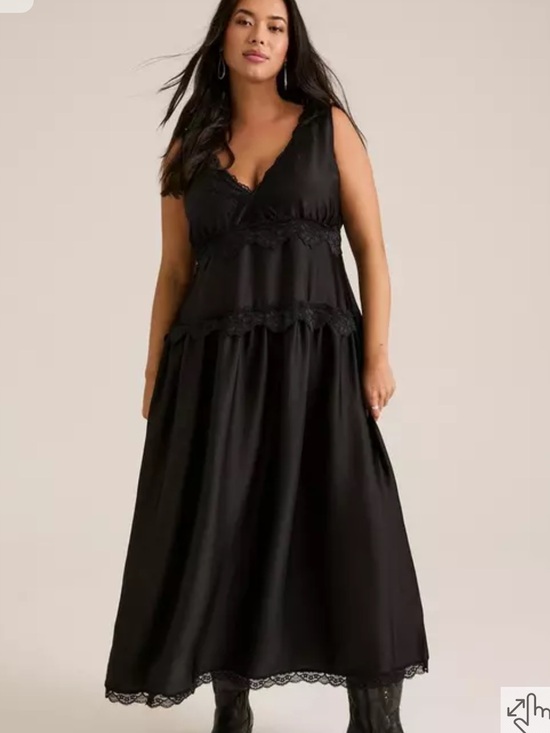 torrid Dresses & Skirts - Torrid Festi Lace Trim Maxi Dress Black Stain Size 3X